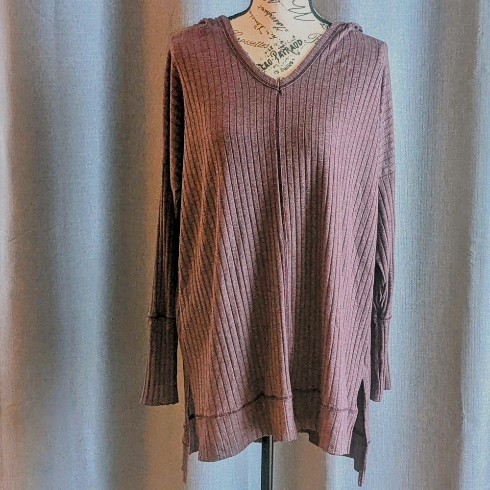 Soft Surroundings Ribbed Tunic in Mauve